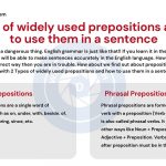 2 Types of widely used prepositions and how to use them in a sentence