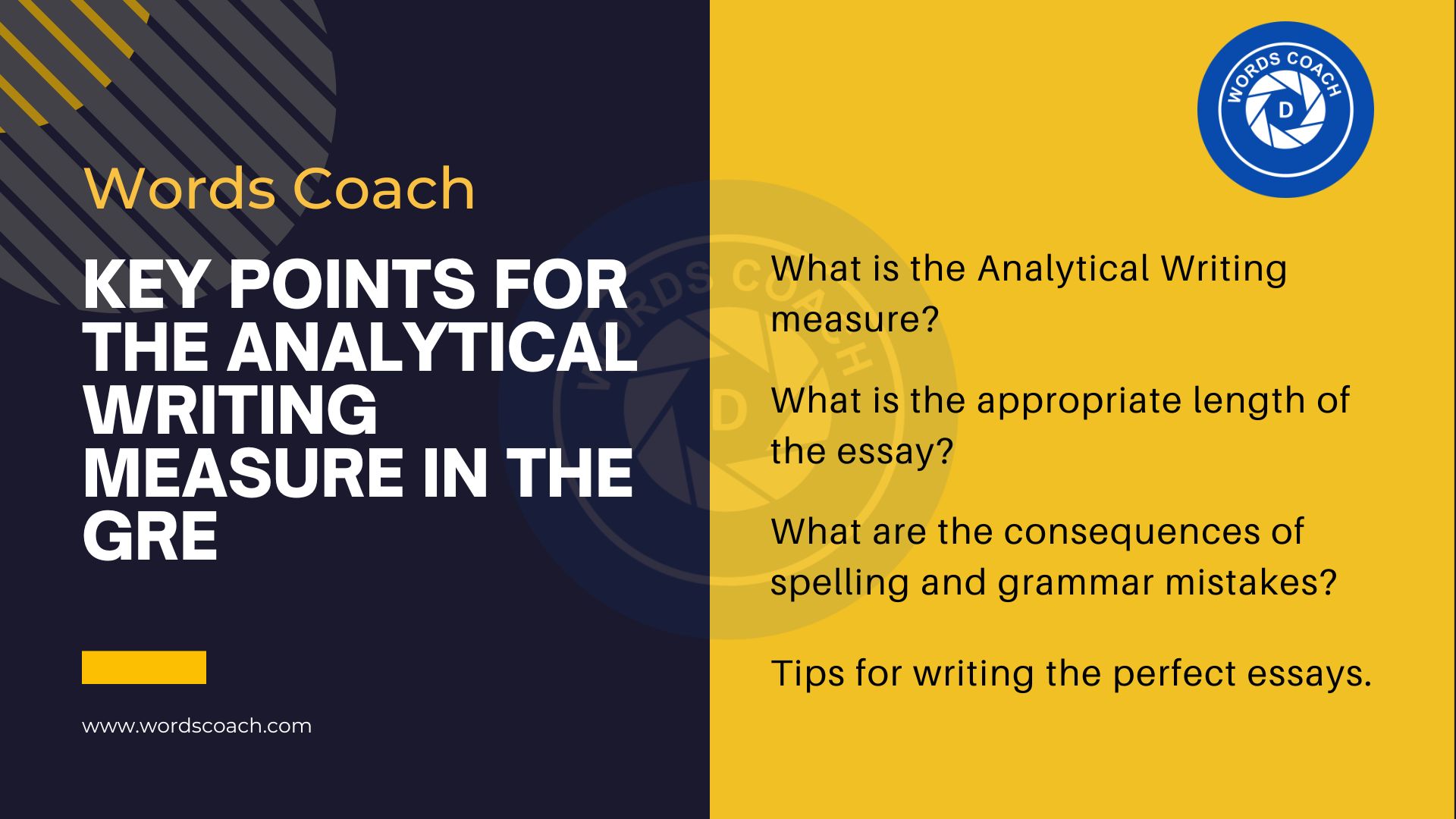 Key points for the Analytical Writing Measure in the GRE