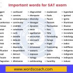 Important words for SAT exam
