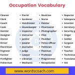 Occupation Vocabulary - wordscoach.com