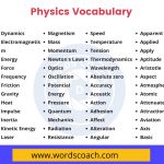Physics Vocabulary - wordscoach.com