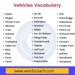 Vehicles Vocabulary - wordscoach.com