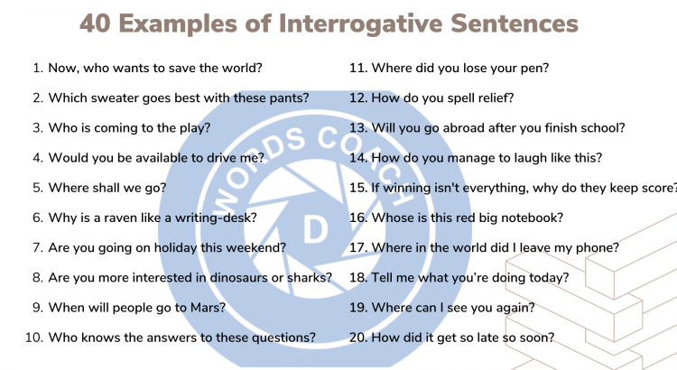 40 Examples of Interrogative Sentences