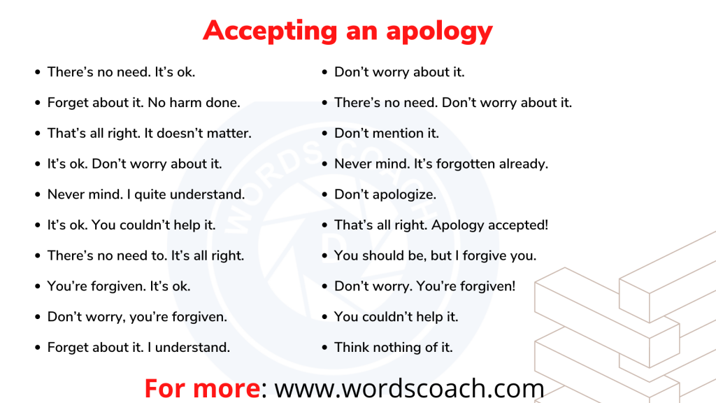 Accepting An Apology: words cooach