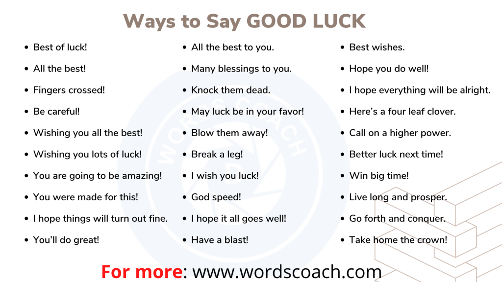 Different Ways to Say GOOD LUCK