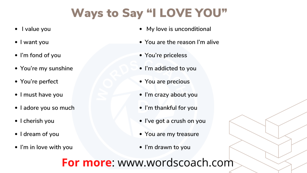 Ways to Say “I LOVE YOU”