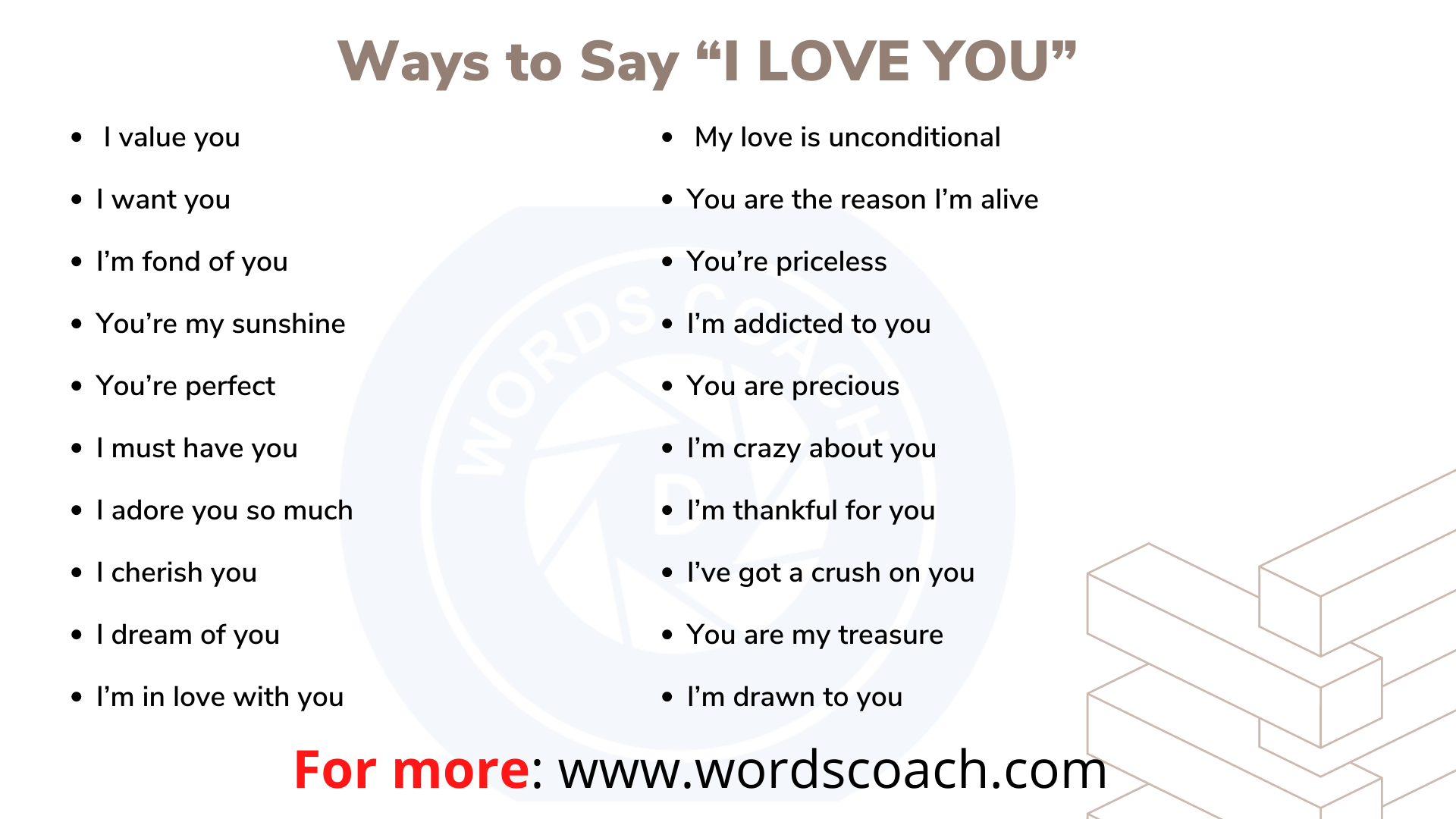 Another Ways to Say “I LOVE YOU” in English