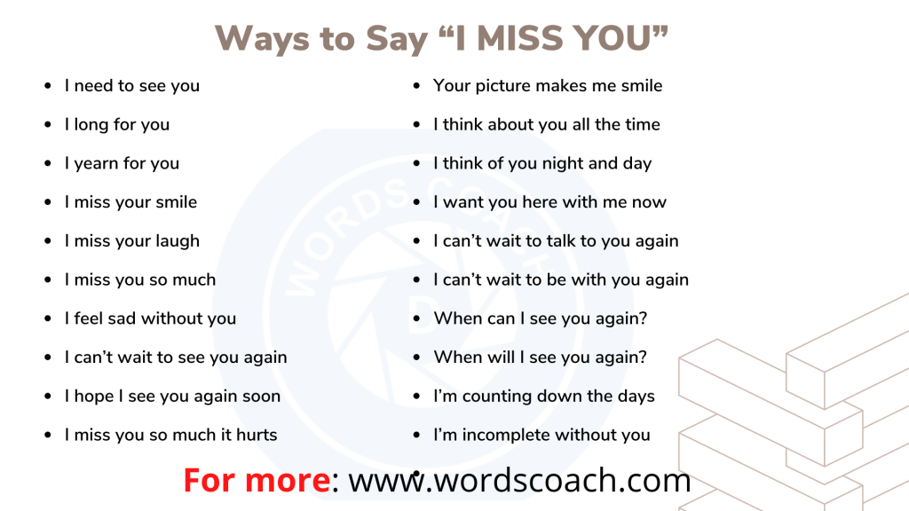 Ways to Say “I MISS YOU”