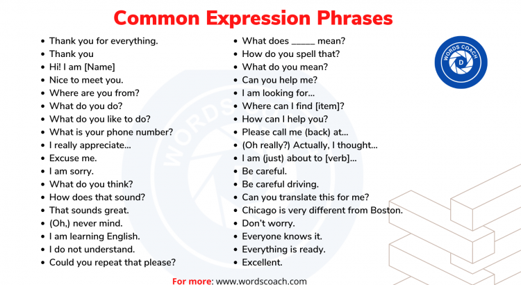 Common Expression Phrases - wordscoach.com