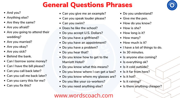General Questions Phrases - wordscoach.com