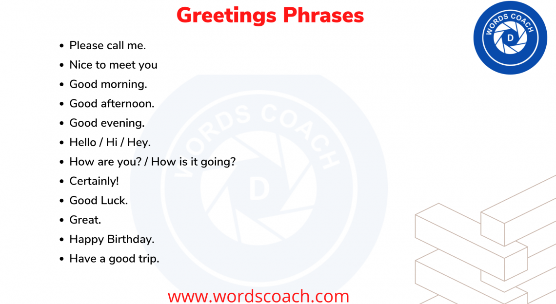 Greetings Phrases Word Coach