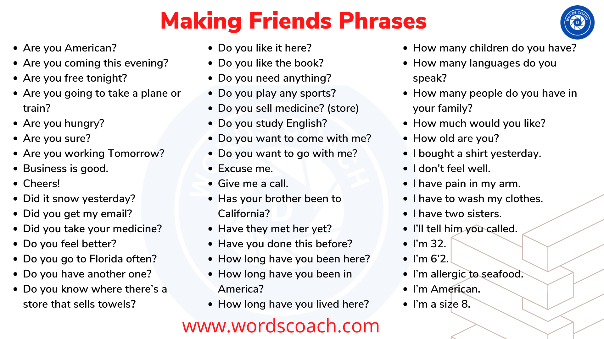 Making Friends Phrases