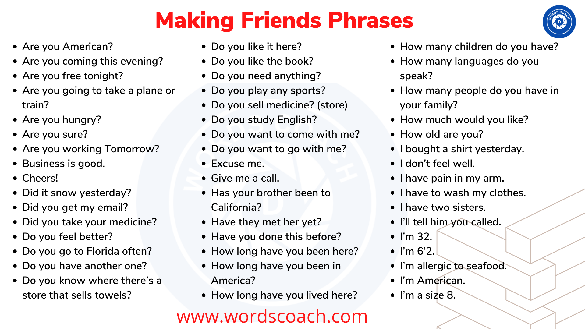 Making Friends Phrases - wordscoach.com