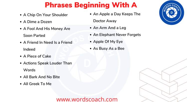 Phrases Beginning With A - wordscoach.com