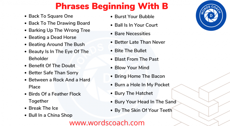 Phrases Beginning With B - wordscoach.com