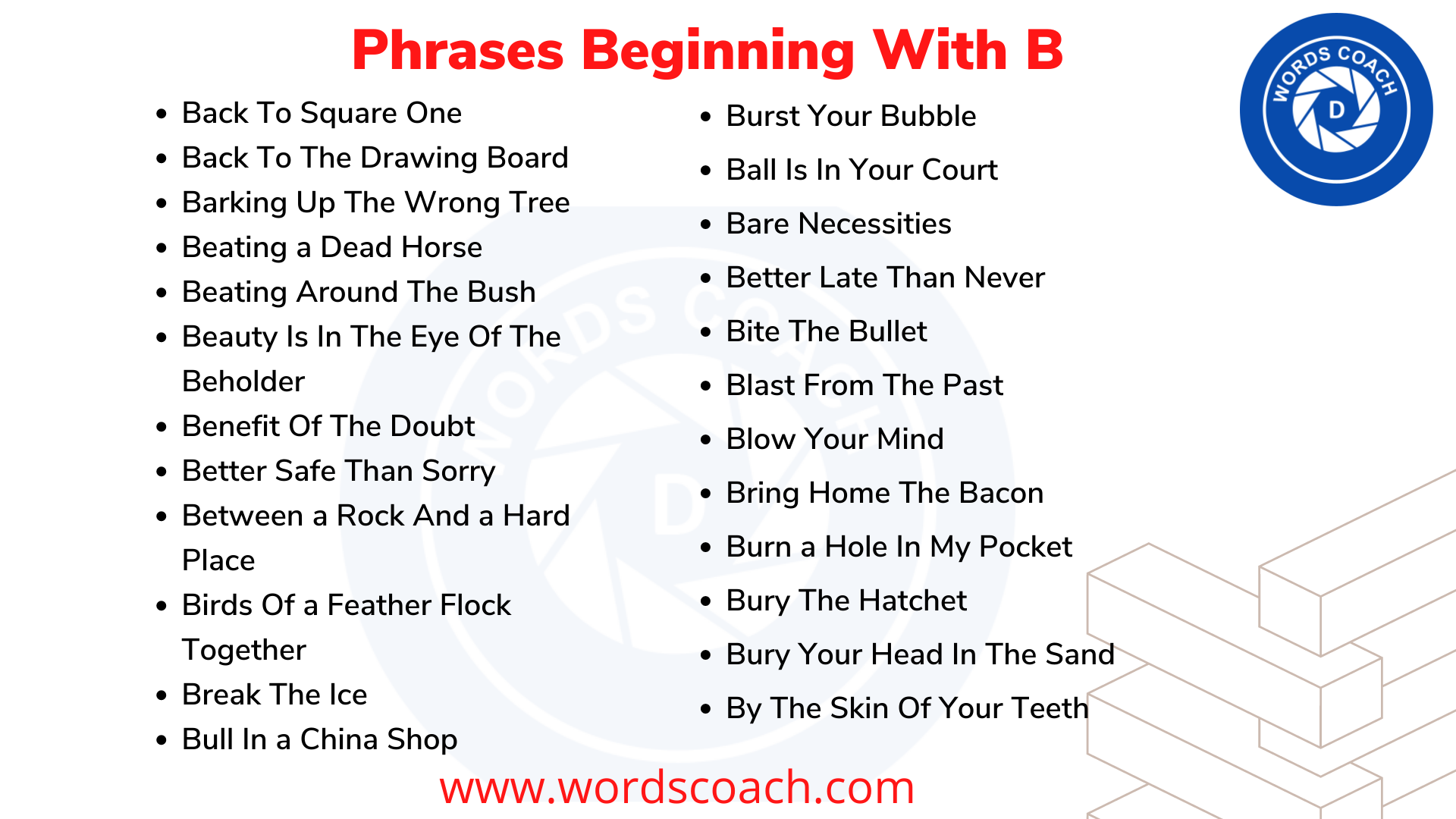 Phrases Beginning With B - Word Coach