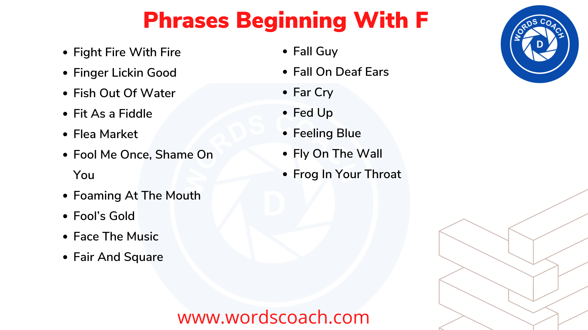 Phrases Beginning With F - Word Coach