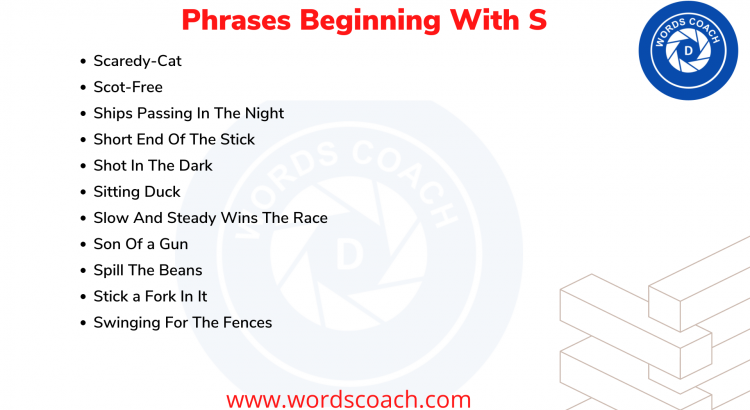 Phrases Beginning With S - wordscoach.com