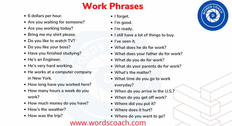 Work Phrases - wordscoach.com