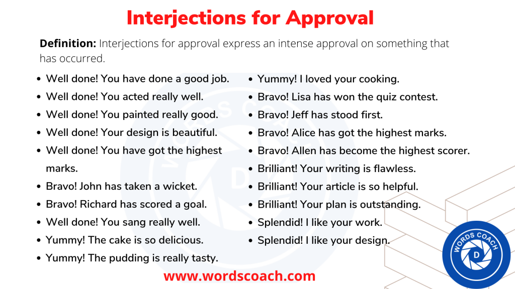 Interjections for Approval - wordscoach.com