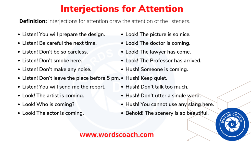 Interjections for Attention - wordscoach.com
