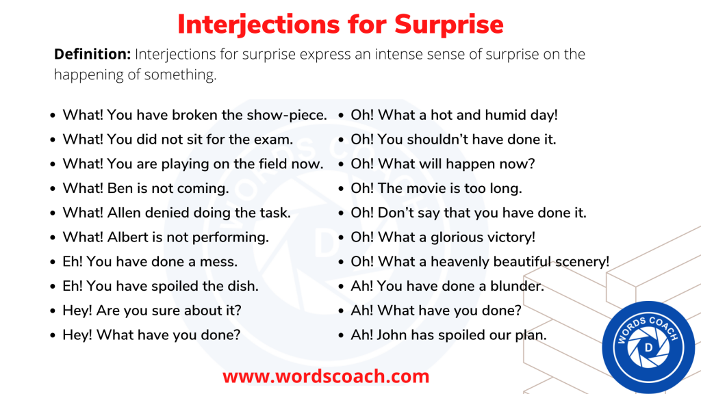 Interjections for Surprise - wordscoach.com