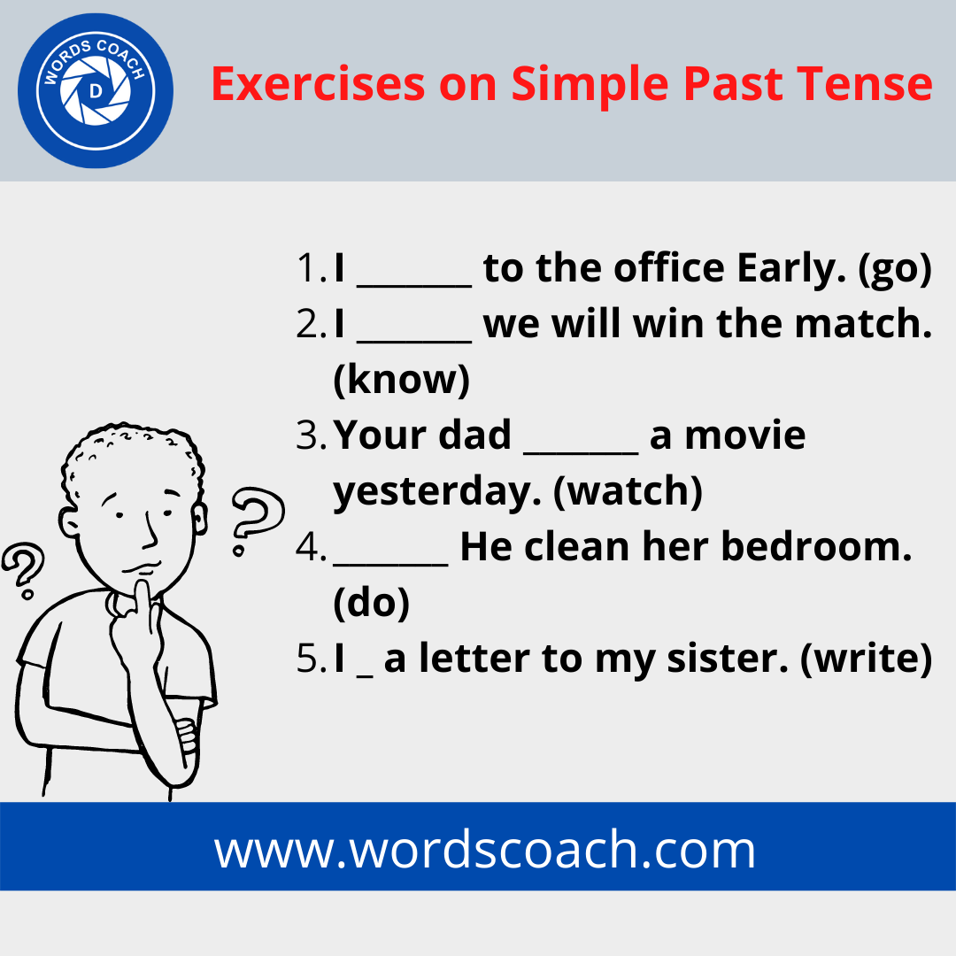 Exercises on Simple Past Tense - wordscoach.com