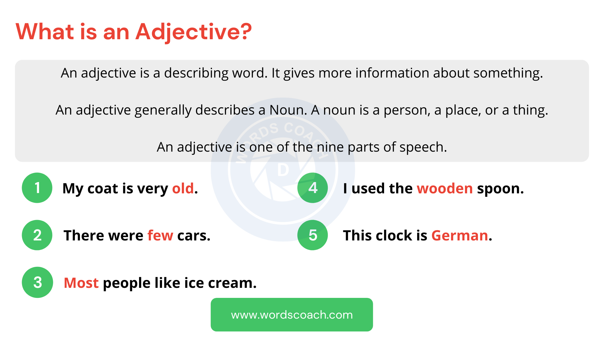 What is an adjective discount