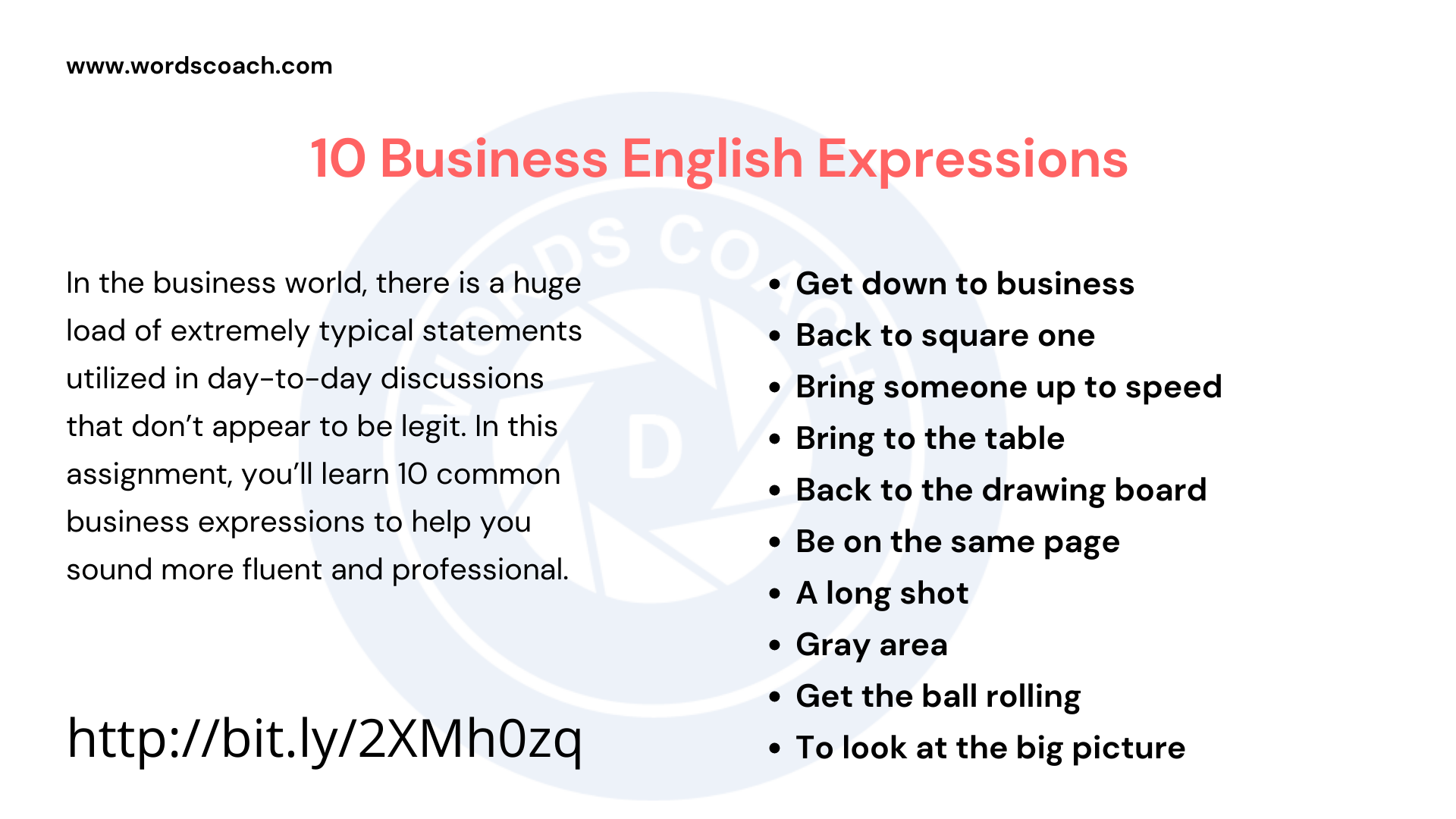 10 Business English Expressions - wordscoach.com