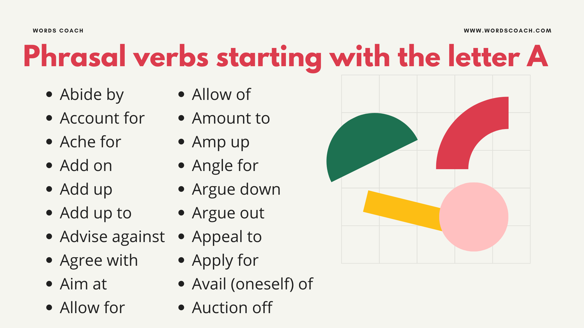 Phrasal verbs starting with the letter A