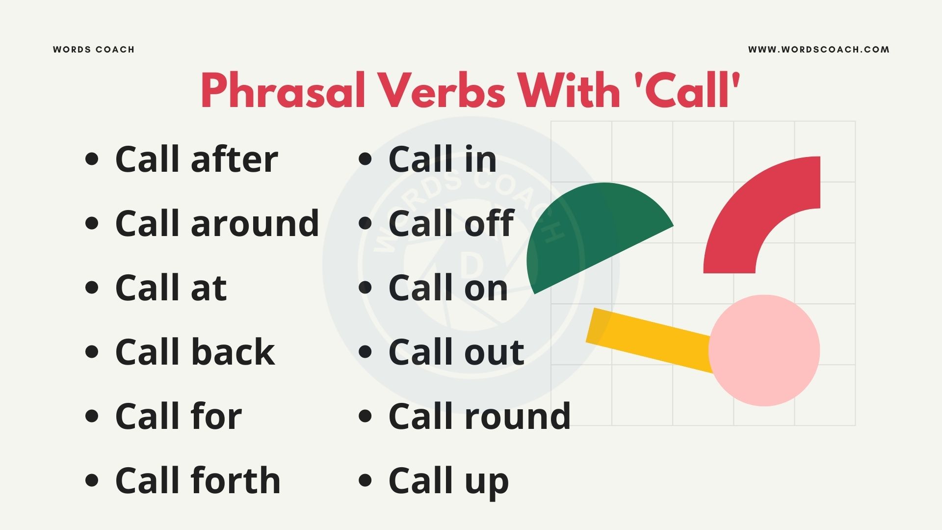 Phrasal Verbs With 'Call' - wordscoach.com
