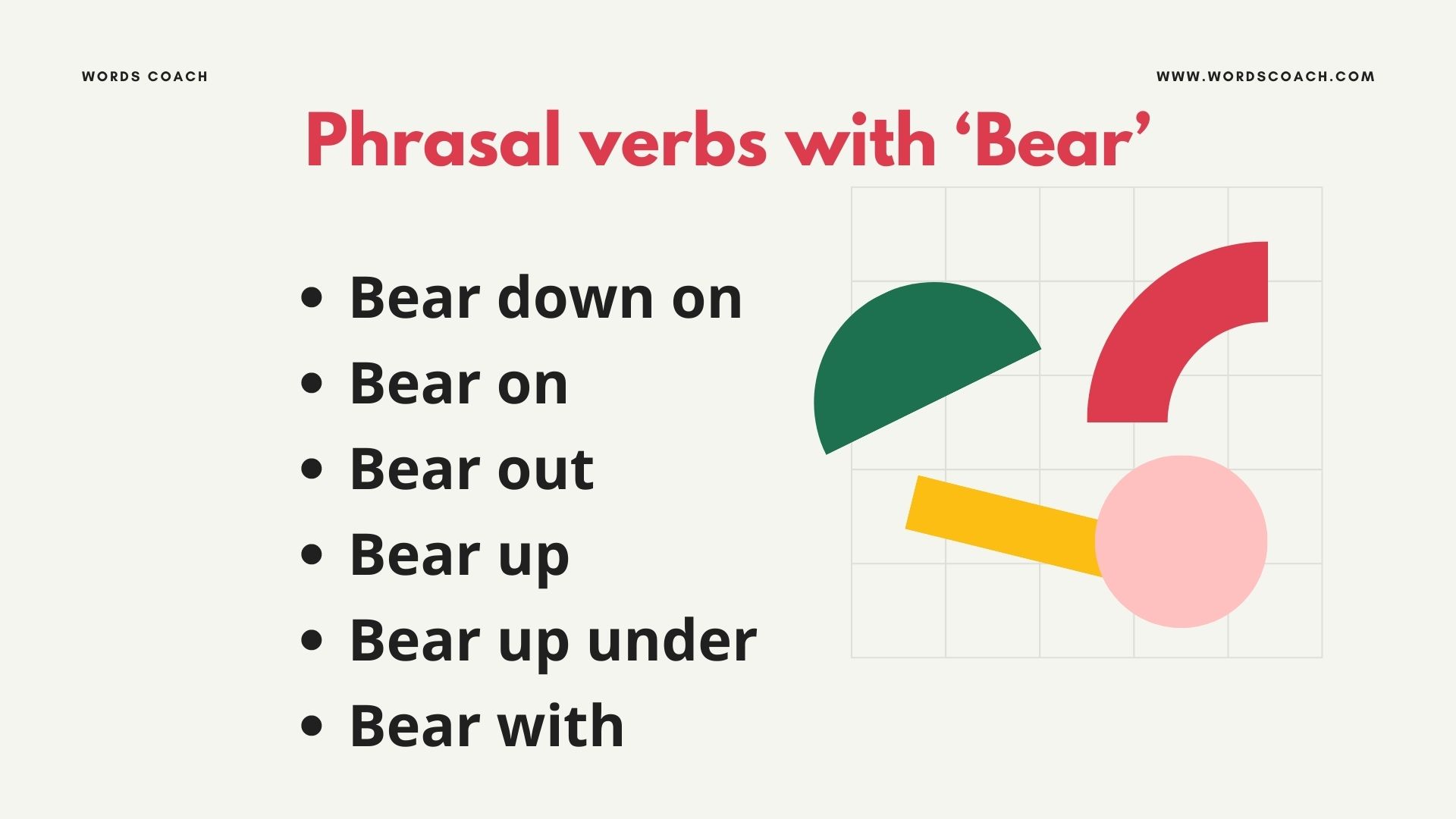 Phrasal verbs with 'Bear' - wordscoach.com