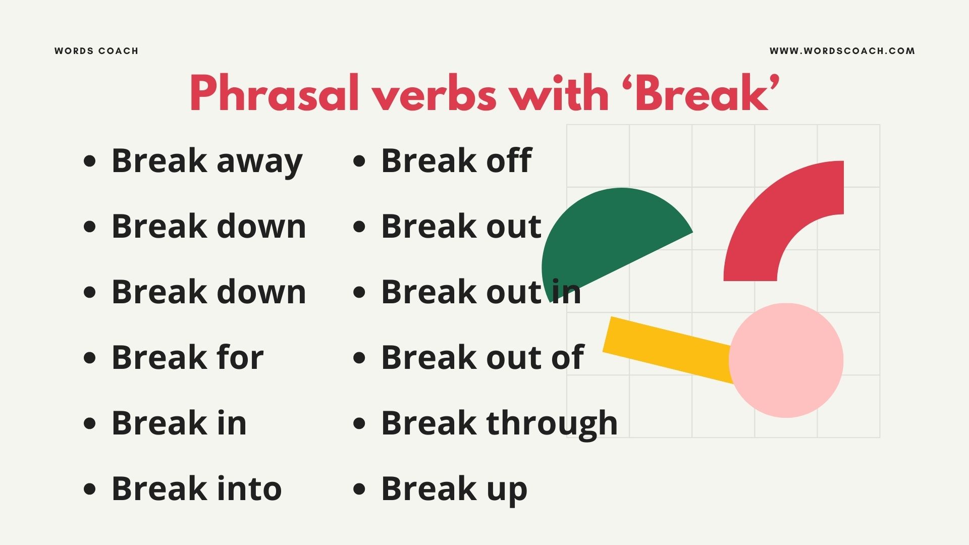 Phrasal verbs with ‘Break’ - wordscoach.com