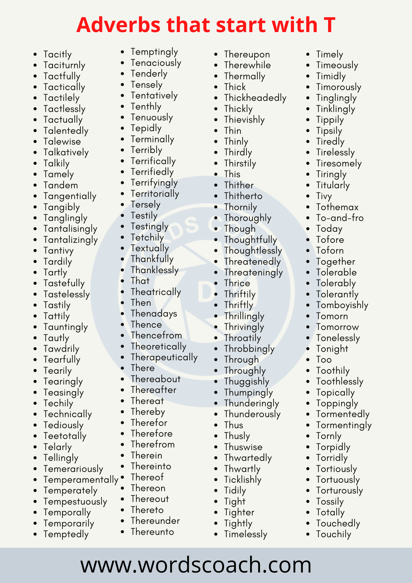Adverbs that start with T - wordscoach.com
