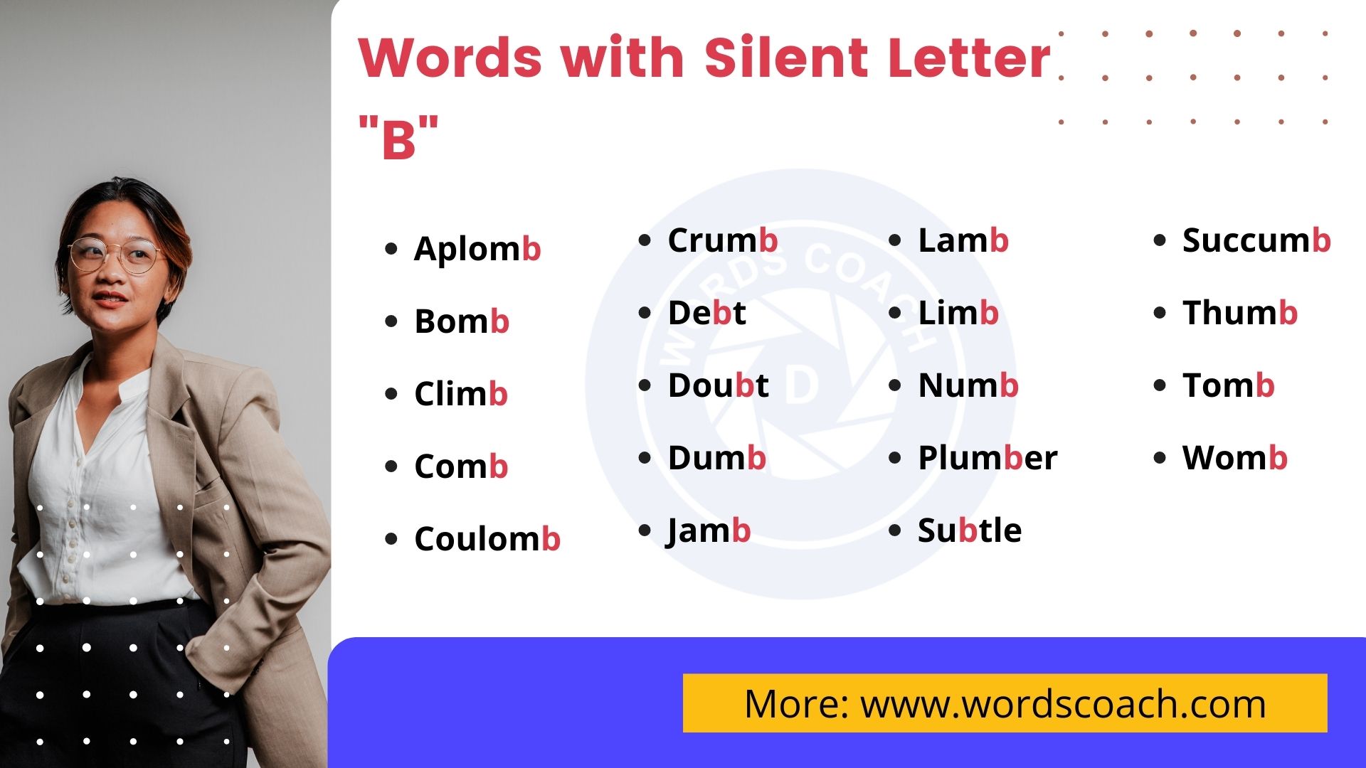 Words with Silent Letter B - wordscoach.com