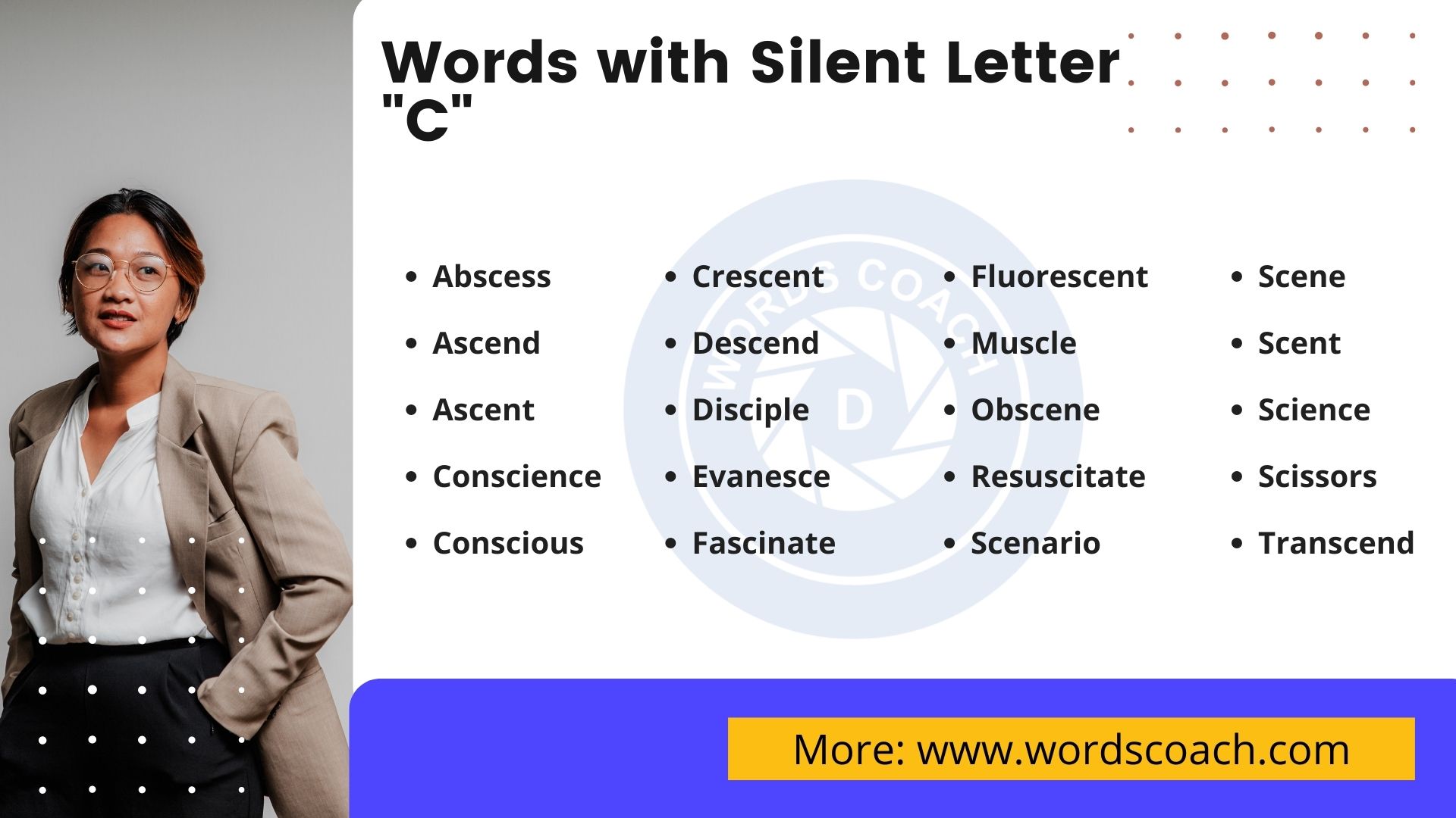 Words with Silent Letter C - wordscoach.com