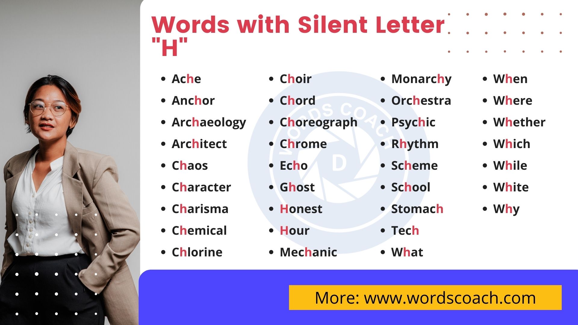 Words with Silent Letter H - wordscoach.com