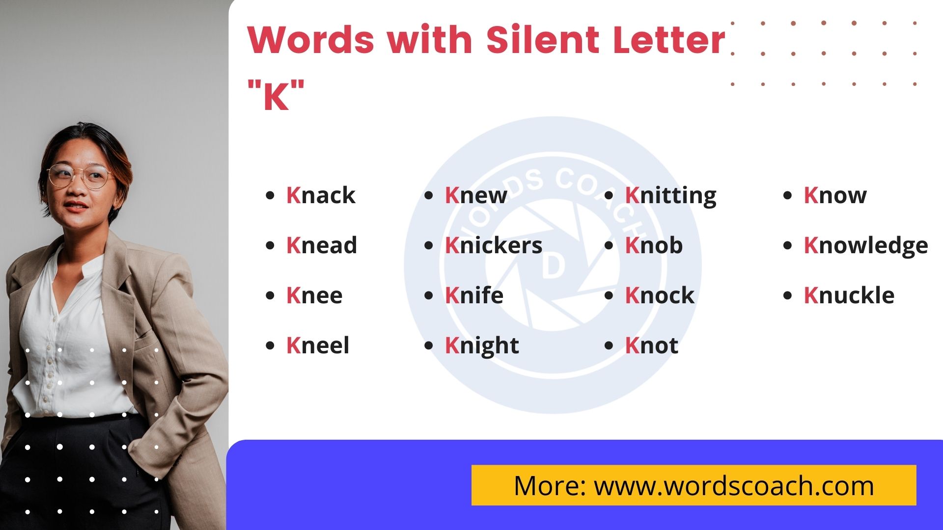 Words with Silent Letter K - wordscoach.com