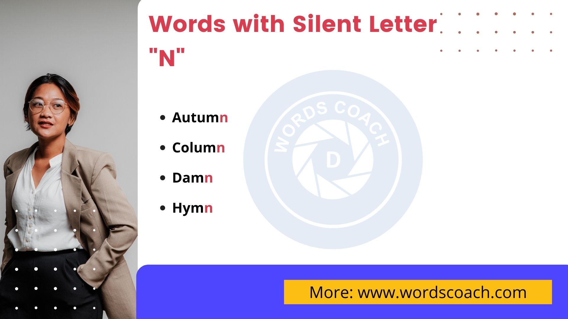 Words with Silent Letter N - wordscoach.com
