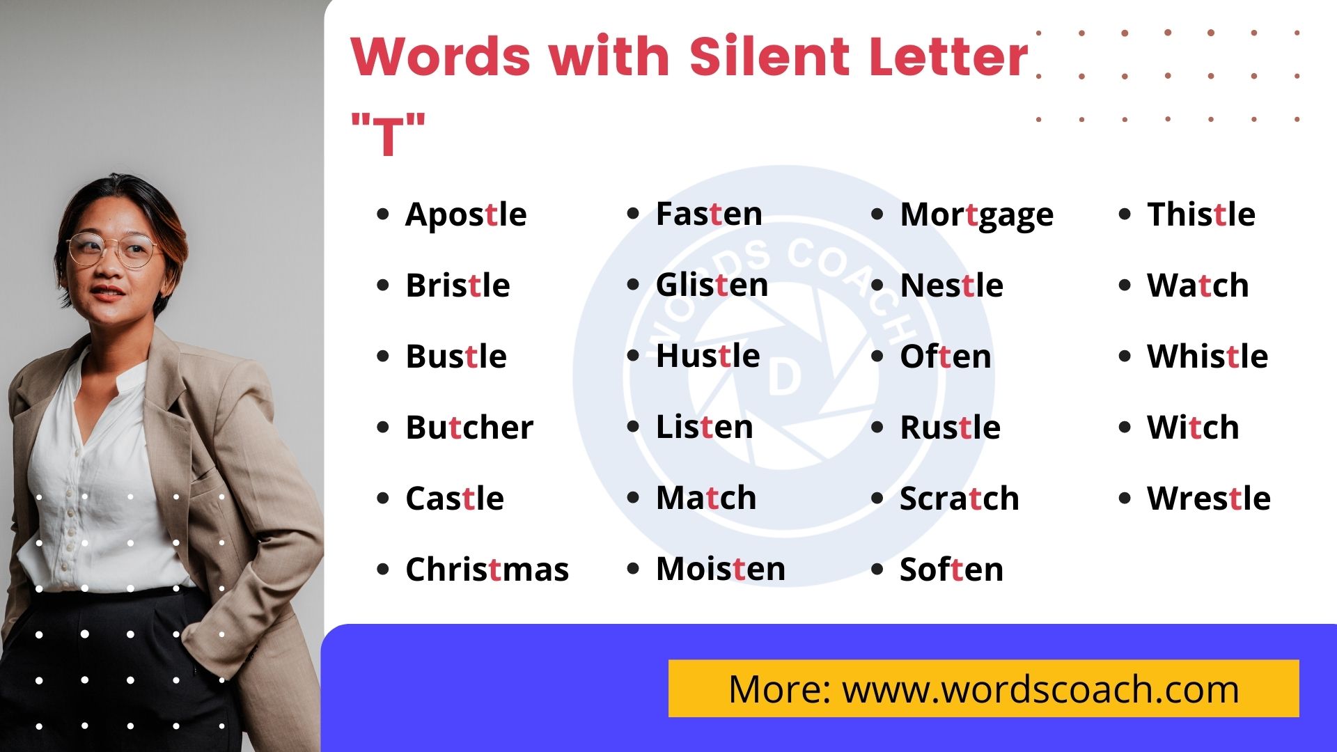 Words with Silent Letter T - wordscoach.com