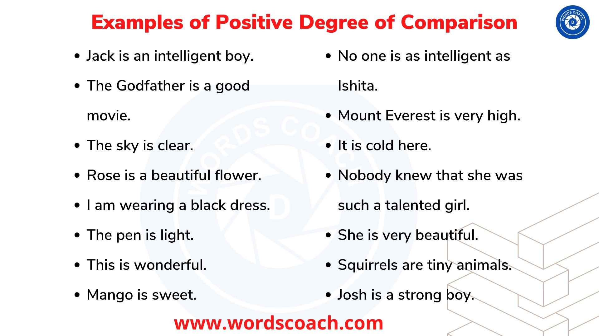 What is the Positive Degree of Comparison?
