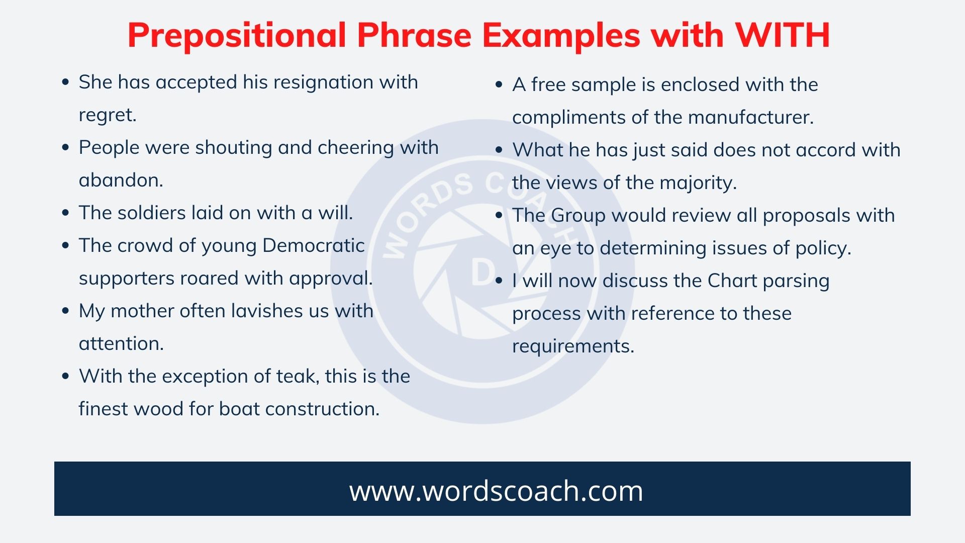 Prepositional Phrase Examples with WITH - wordscoach.com