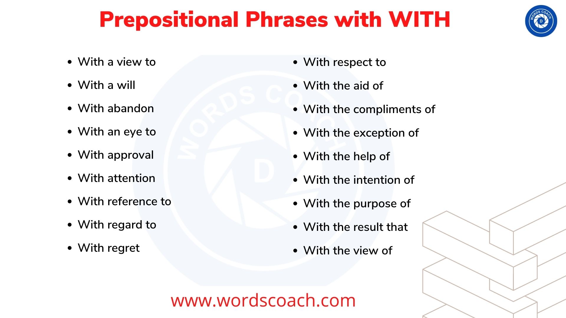 Prepositional Phrases with WITH - wordscoach.com
