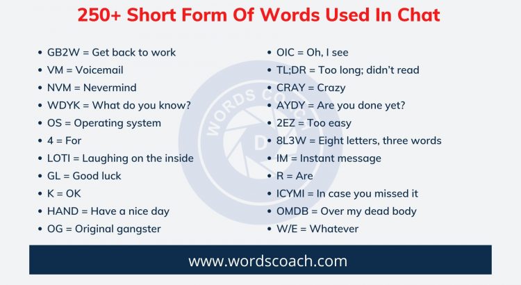 Top ten of the most frequently used chat abbreviations