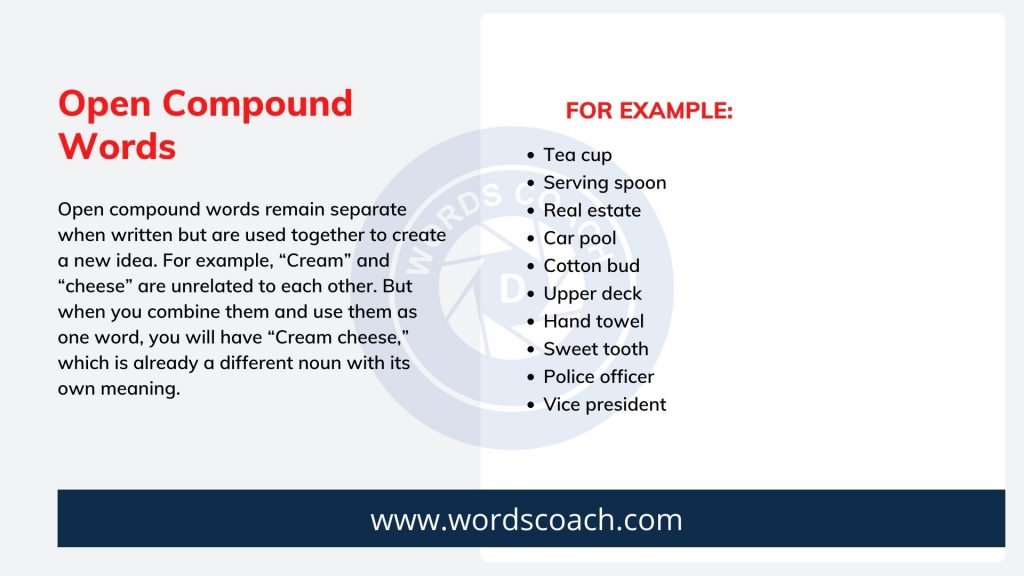 Open Compound Words - wordscoach.com