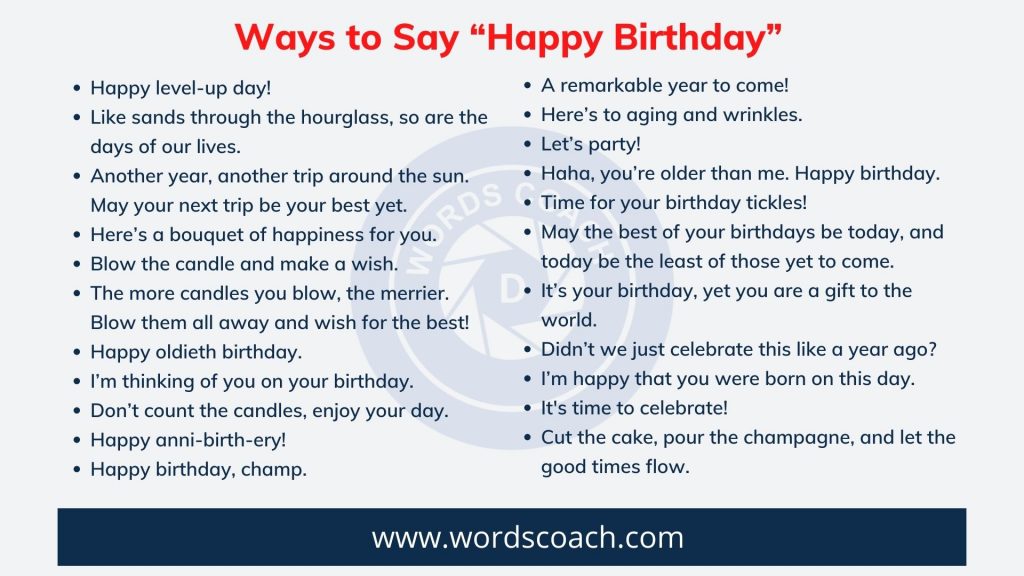 Ways to Say “Happy Birthday” - wordscoach.com