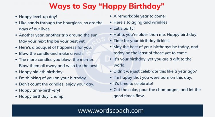 Ways to Say “Happy Birthday” - wordscoach.com