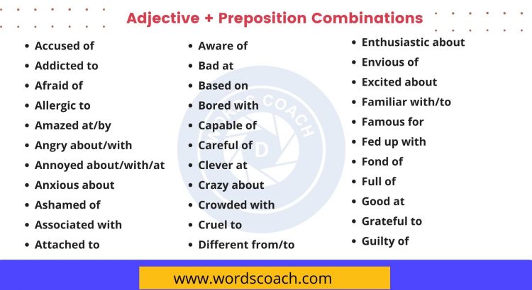 Adjective + Preposition Combinations - wordscoach.com