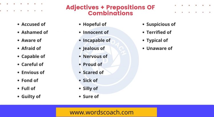 Adjectives + Prepositions OF - wordscoach.com