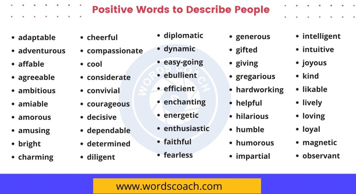 Positive Words to Describe People Word Coach
